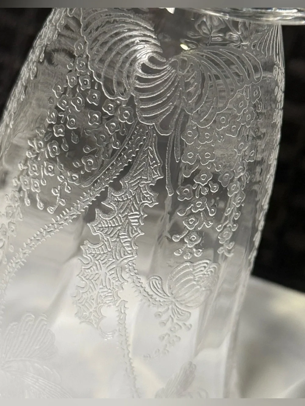 1930 Cambridge Glass Etched Gloria Clear Footed Tumbler Floral Stem 3130 RARE
